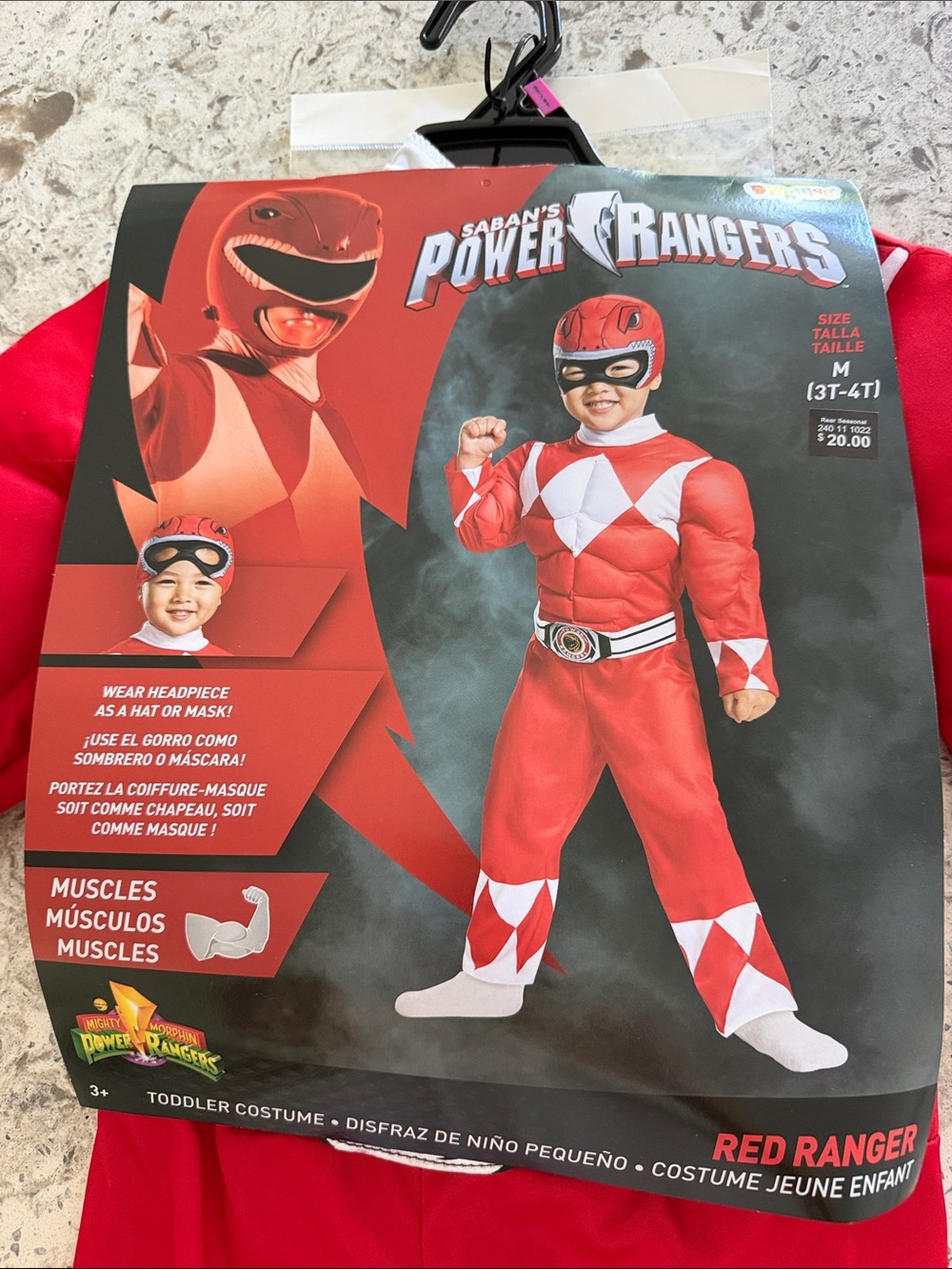 NWT Red Power Ranger  Toddler Costume